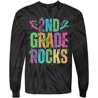 School Rocks Back To School Rockin 2nd Grade Rocks Tie-Dye Long Sleeve Shirt