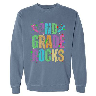 School Rocks Back To School Rockin 2nd Grade Rocks Garment-Dyed Sweatshirt