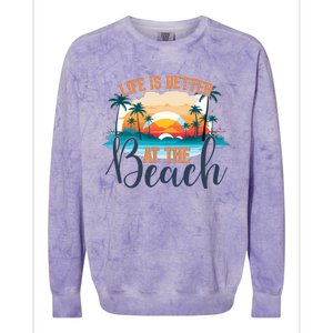 Summer Retro Beach Vibes Graphic Colorblast Crewneck Sweatshirt