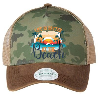 Summer Retro Beach Vibes Graphic Legacy Tie Dye Trucker Hat