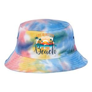 Summer Retro Beach Vibes Graphic Tie Dye Newport Bucket Hat