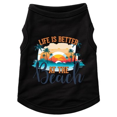 Summer Retro Beach Vibes Graphic Doggie Tank
