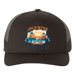 Summer Retro Beach Vibes Graphic Yupoong Adult 5-Panel Trucker Hat