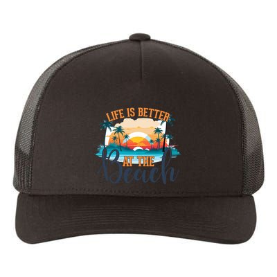 Summer Retro Beach Vibes Graphic Yupoong Adult 5-Panel Trucker Hat