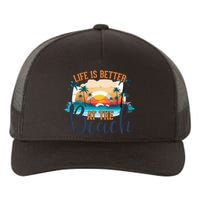 Summer Retro Beach Vibes Graphic Yupoong Adult 5-Panel Trucker Hat