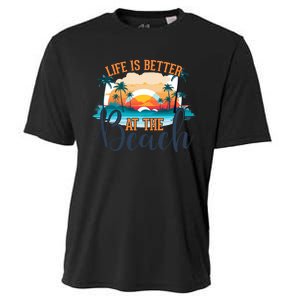 Summer Retro Beach Vibes Graphic Cooling Performance Crew T-Shirt