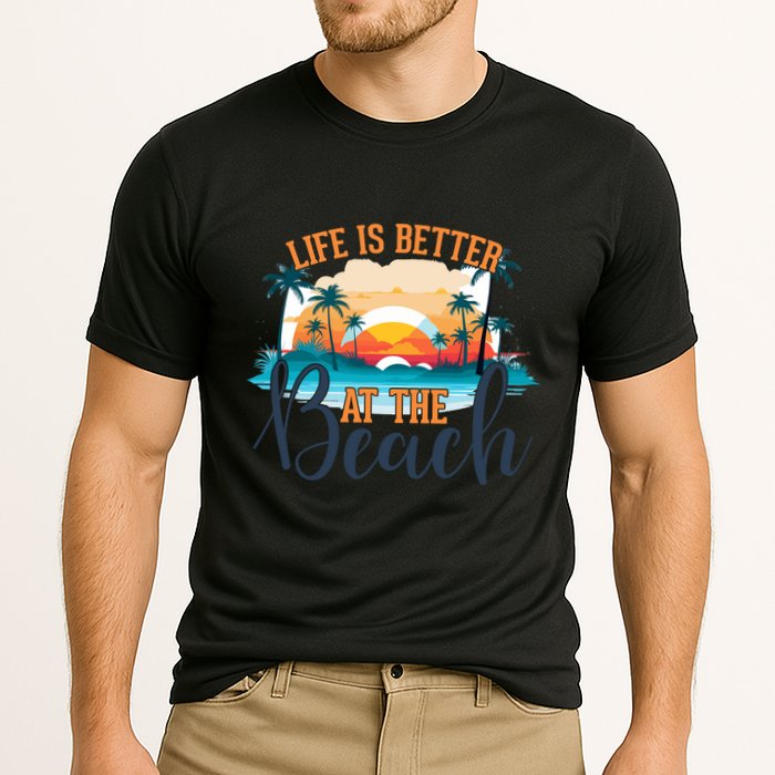 Summer Retro Beach Vibes Graphic Performance Shirt
