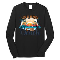 Summer Retro Beach Vibes Graphic Long Sleeve Shirt