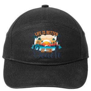 Summer Retro Beach Vibes Graphic 7-Panel Snapback Hat