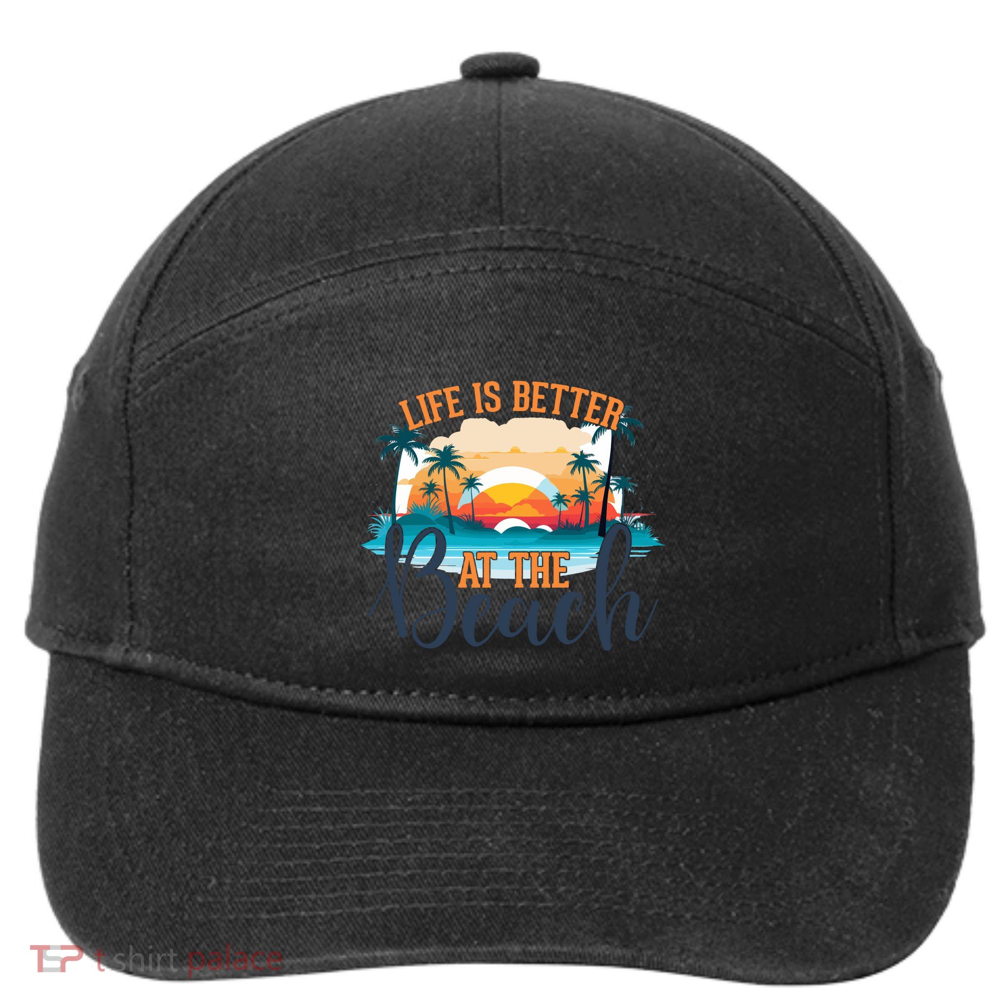 Summer Retro Beach Vibes Graphic 7-Panel Snapback Hat