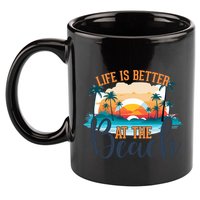 Summer Retro Beach Vibes Graphic 11oz C Handle Ceramic Mug