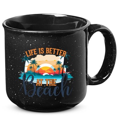 Summer Retro Beach Vibes Graphic 15oz Campfire Ceramic Mug