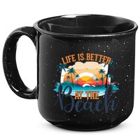 Summer Retro Beach Vibes Graphic 15oz Campfire Ceramic Mug