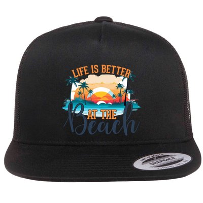 Summer Retro Beach Vibes Graphic Flatbill Hat