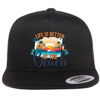 Summer Retro Beach Vibes Graphic Flatbill Hat