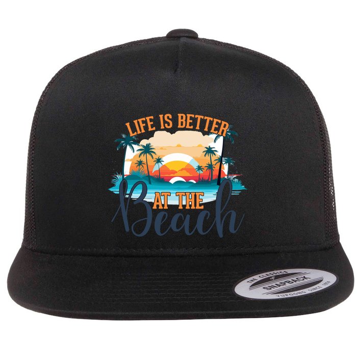 Summer Retro Beach Vibes Graphic Flatbill Hat