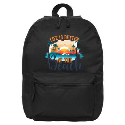 Summer Retro Beach Vibes Graphic 16 in Basic Backpack