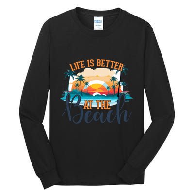 Summer Retro Beach Vibes Graphic Tall Long Sleeve T-Shirt