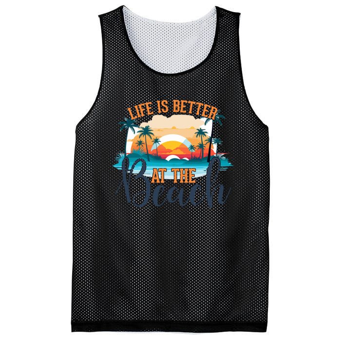 Summer Retro Beach Vibes Graphic Mesh Reversible Basketball Jersey Tank