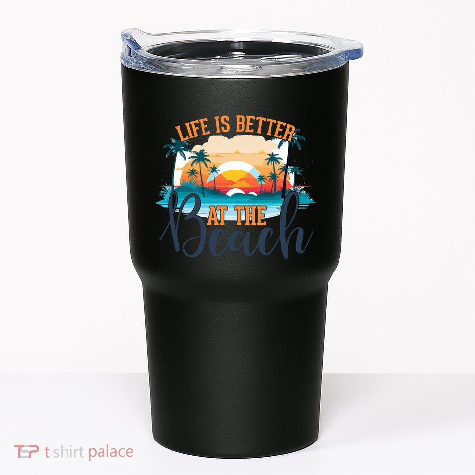 Summer Retro Beach Vibes Graphic Tumbler