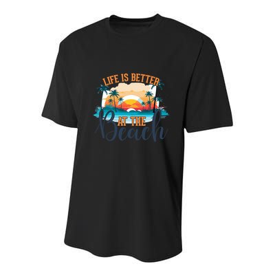 Summer Retro Beach Vibes Graphic Youth Performance Sprint T-Shirt
