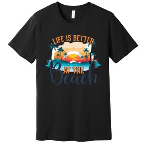 Summer Retro Beach Vibes Graphic Premium T-Shirt