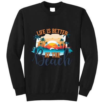 Summer Retro Beach Vibes Graphic Tall Sweatshirt