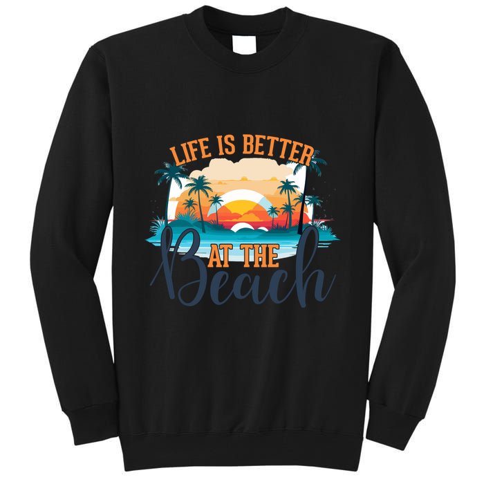 Summer Retro Beach Vibes Graphic Tall Sweatshirt