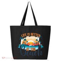 Summer Retro Beach Vibes Graphic 25L Jumbo Tote