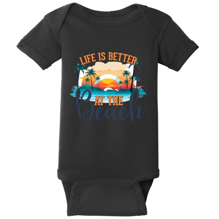 Summer Retro Beach Vibes Graphic Baby Bodysuit