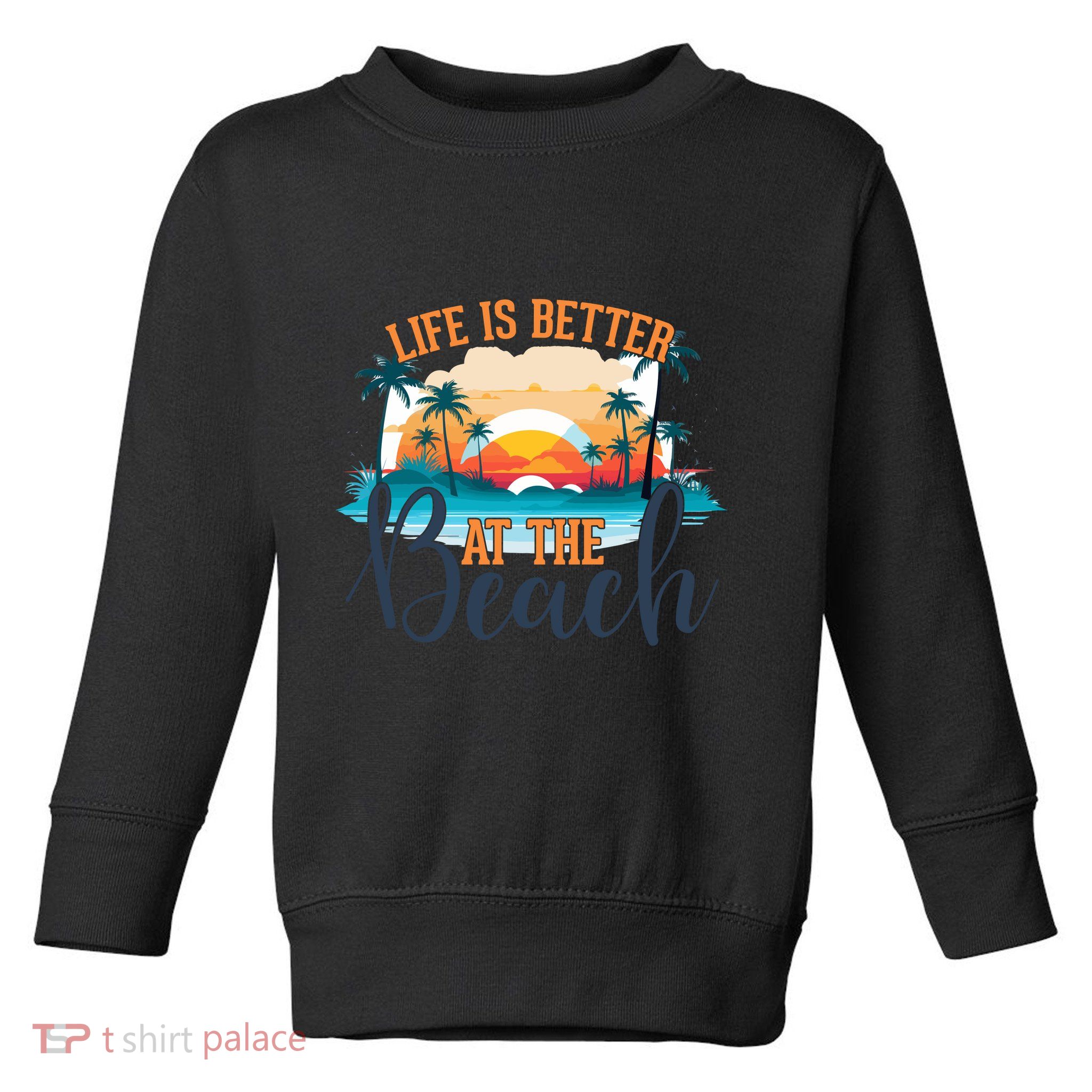 Summer Retro Beach Vibes Graphic Toddler Sweatshirt