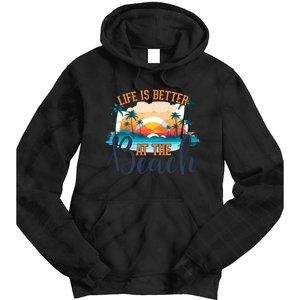 Summer Retro Beach Vibes Graphic Tie Dye Hoodie