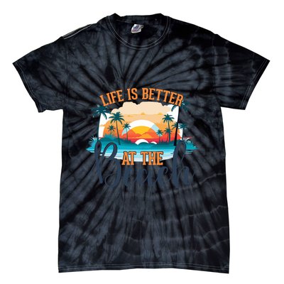 Summer Retro Beach Vibes Graphic Tie-Dye T-Shirt