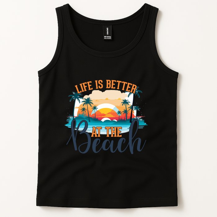 Summer Retro Beach Vibes Graphic Tank Top