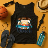 Summer Retro Beach Vibes Graphic Tank Top