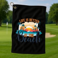 Summer Retro Beach Vibes Graphic Golf Towel