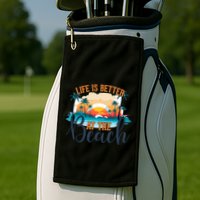 Summer Retro Beach Vibes Graphic Golf Towel