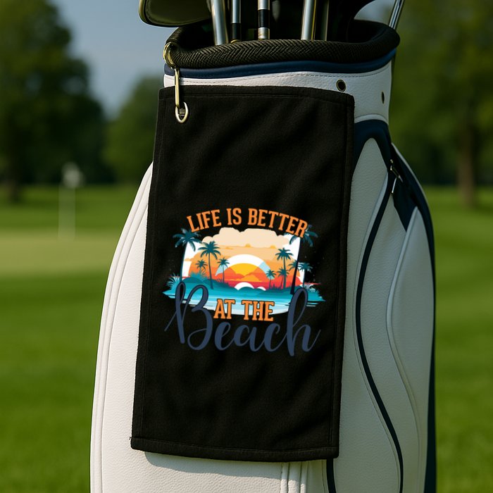 Summer Retro Beach Vibes Graphic Golf Towel
