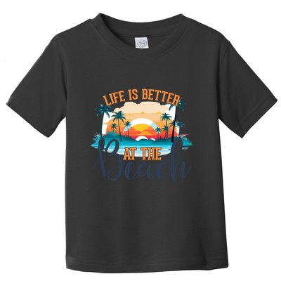 Summer Retro Beach Vibes Graphic Toddler T-Shirt