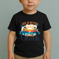 Summer Retro Beach Vibes Graphic Toddler T-Shirt