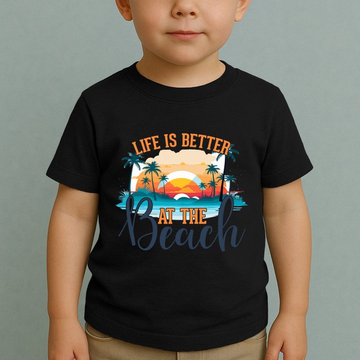 Summer Retro Beach Vibes Graphic Toddler T-Shirt