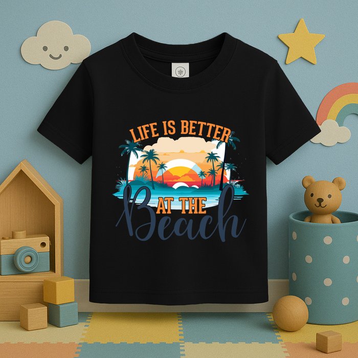 Summer Retro Beach Vibes Graphic Toddler T-Shirt