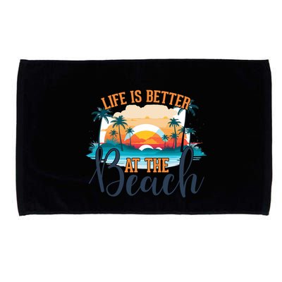 Summer Retro Beach Vibes Graphic Microfiber Hand Towel