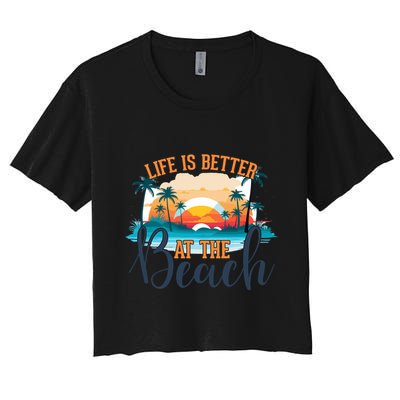 Summer Retro Beach Vibes Graphic Crop Top