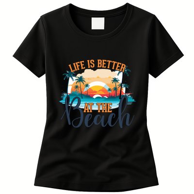 Summer Retro Beach Vibes Graphic Womens T-Shirt