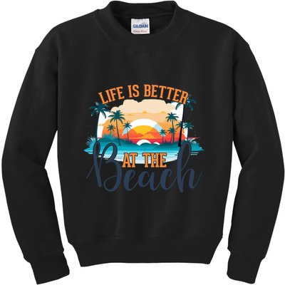 Summer Retro Beach Vibes Graphic Kids Sweatshirt