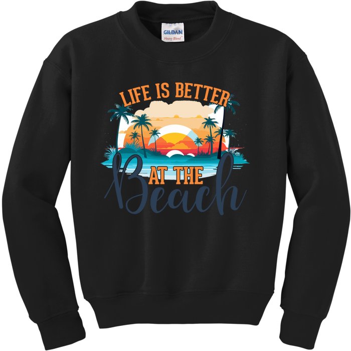 Summer Retro Beach Vibes Graphic Kids Sweatshirt