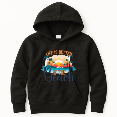 Summer Retro Beach Vibes Graphic Kids Hoodie