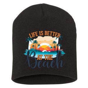 Summer Retro Beach Vibes Graphic Short Acrylic Beanie