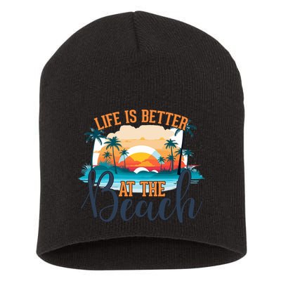 Summer Retro Beach Vibes Graphic Short Acrylic Beanie